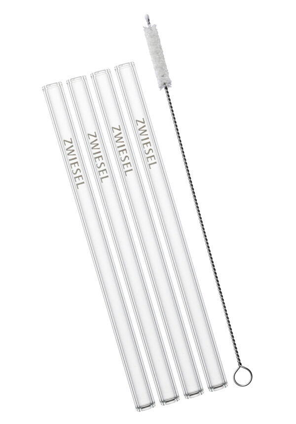 SET 4 RIETJES + BORSTEL 15 CM